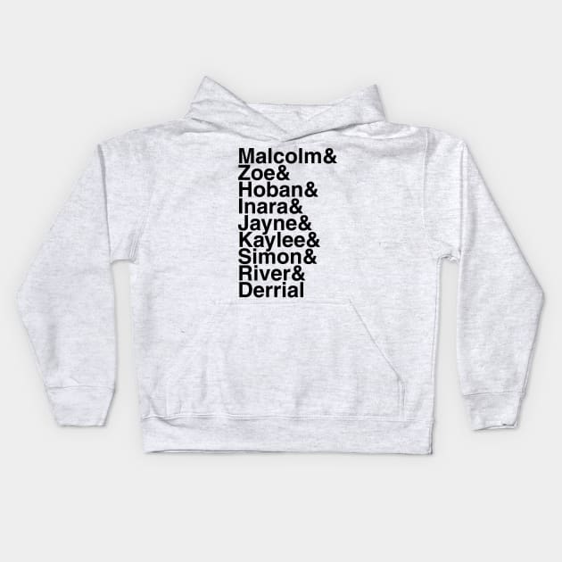 Firefly Helvetica List Kids Hoodie by DennisMcCarson